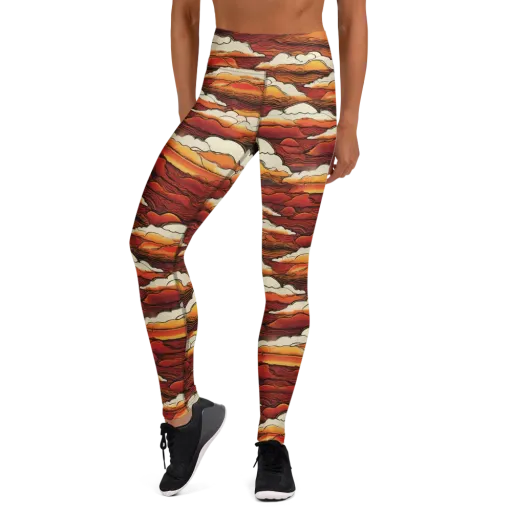Inferno Skies on a Yoga Leggings