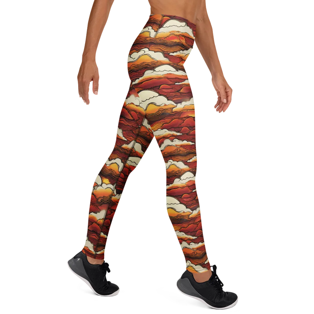 Inferno Skies on Yoga Leggings — Right