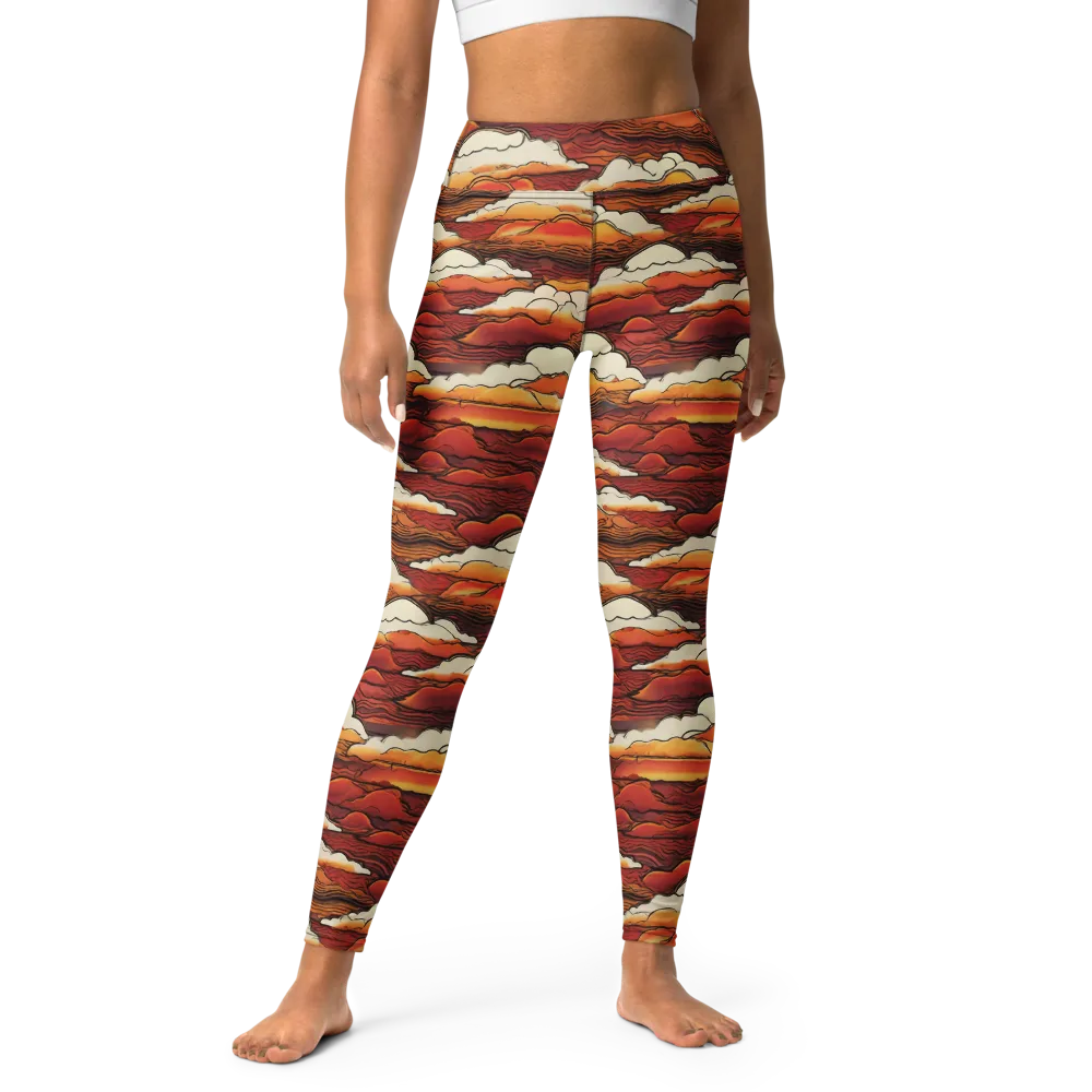 Inferno Skies on Yoga Leggings — Front