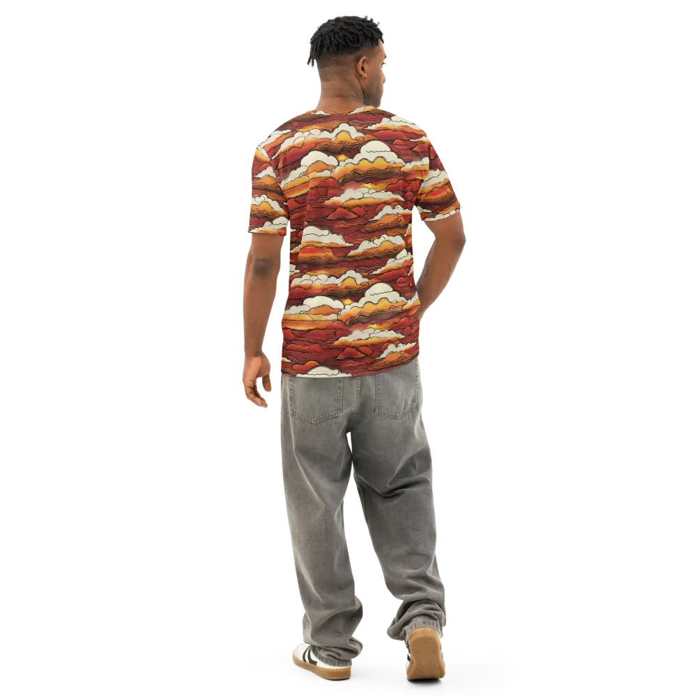 Inferno Skies on Men's Cotton Crew Neck T-Shirt — Back