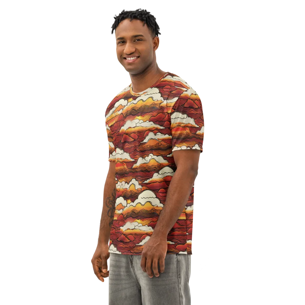 Inferno Skies on Men's Cotton Crew Neck T-Shirt — Left Front