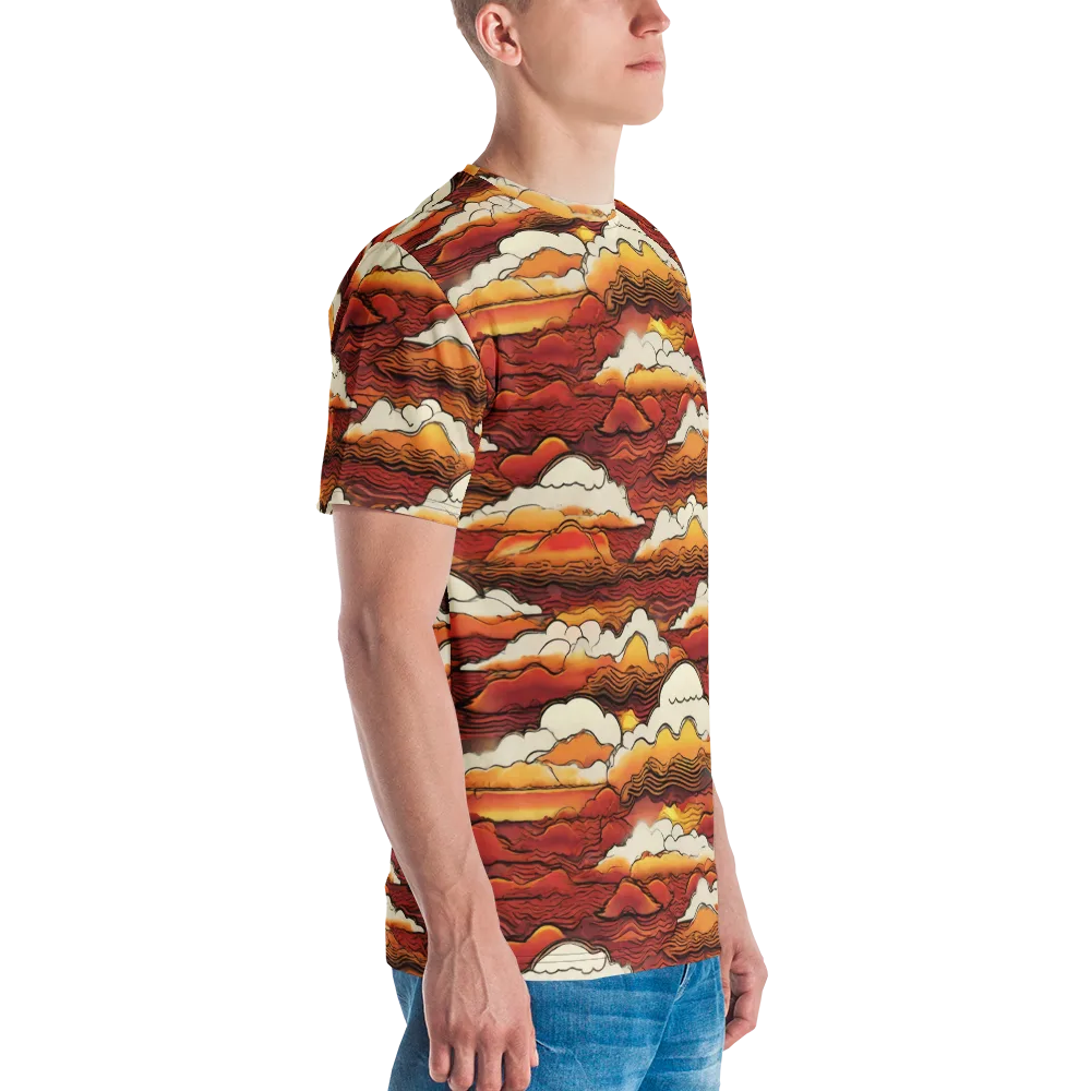 Inferno Skies on Men's Crew Neck T-Shirt — Right