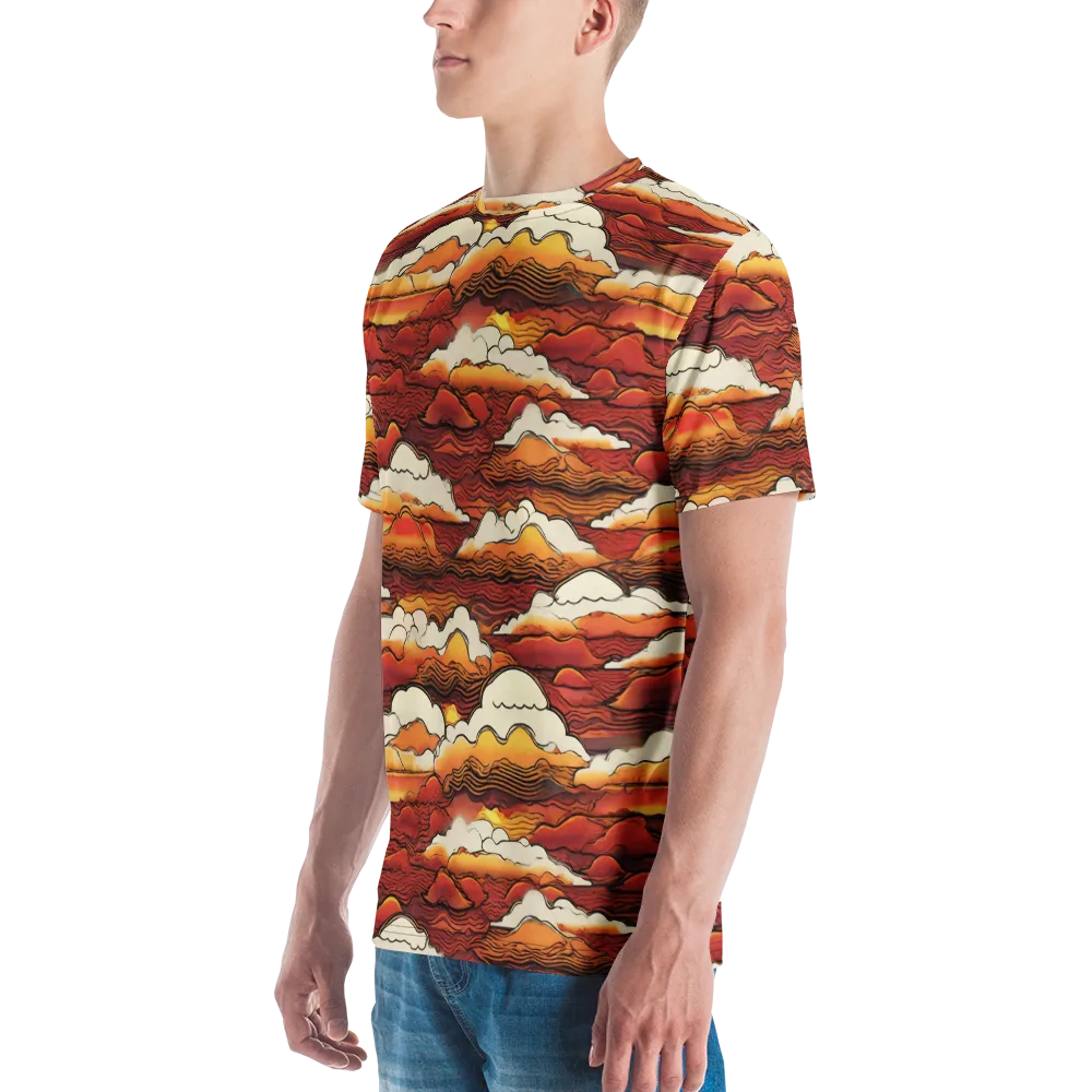 Inferno Skies on Men's Crew Neck T-Shirt — Left