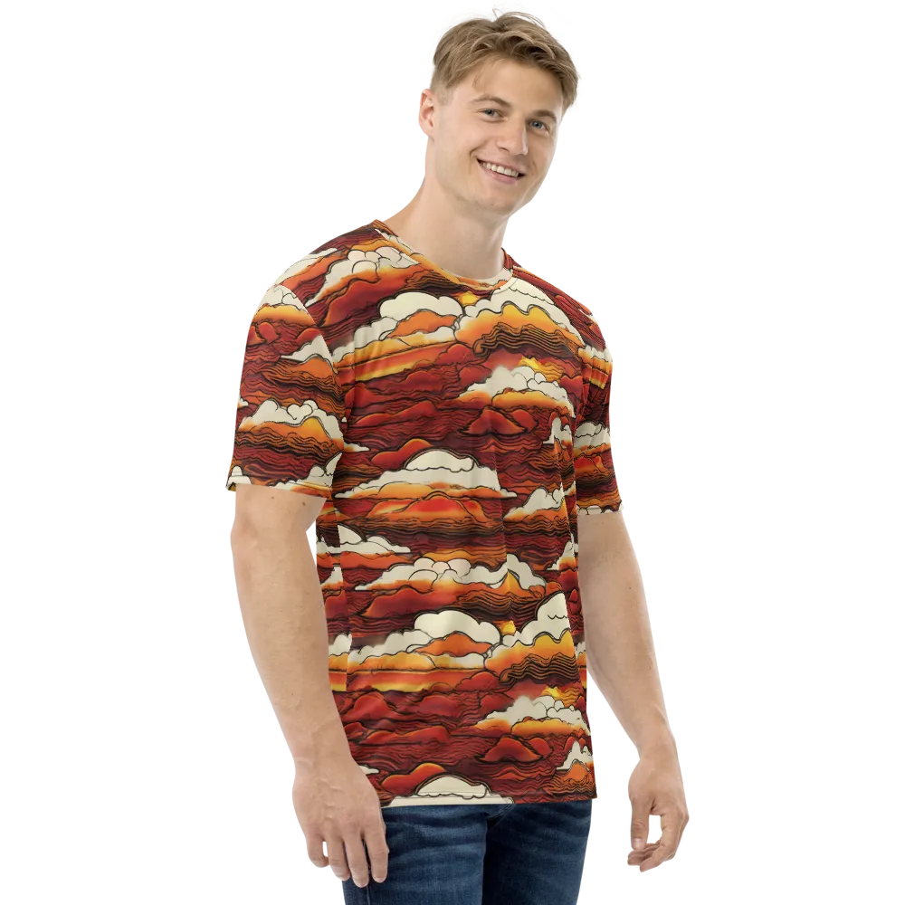 Inferno Skies on Men's Crew Neck T-Shirt — Right