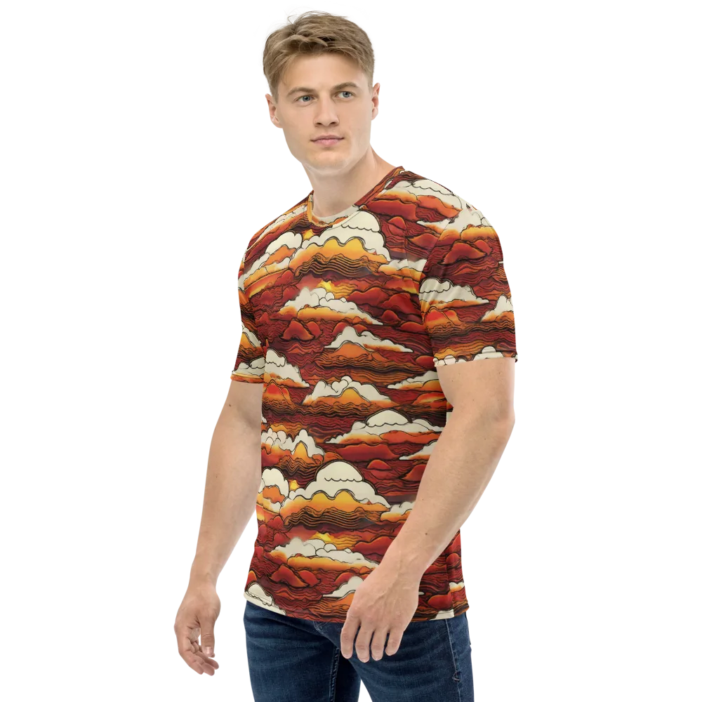 Inferno Skies on Men's Crew Neck T-Shirt — Left