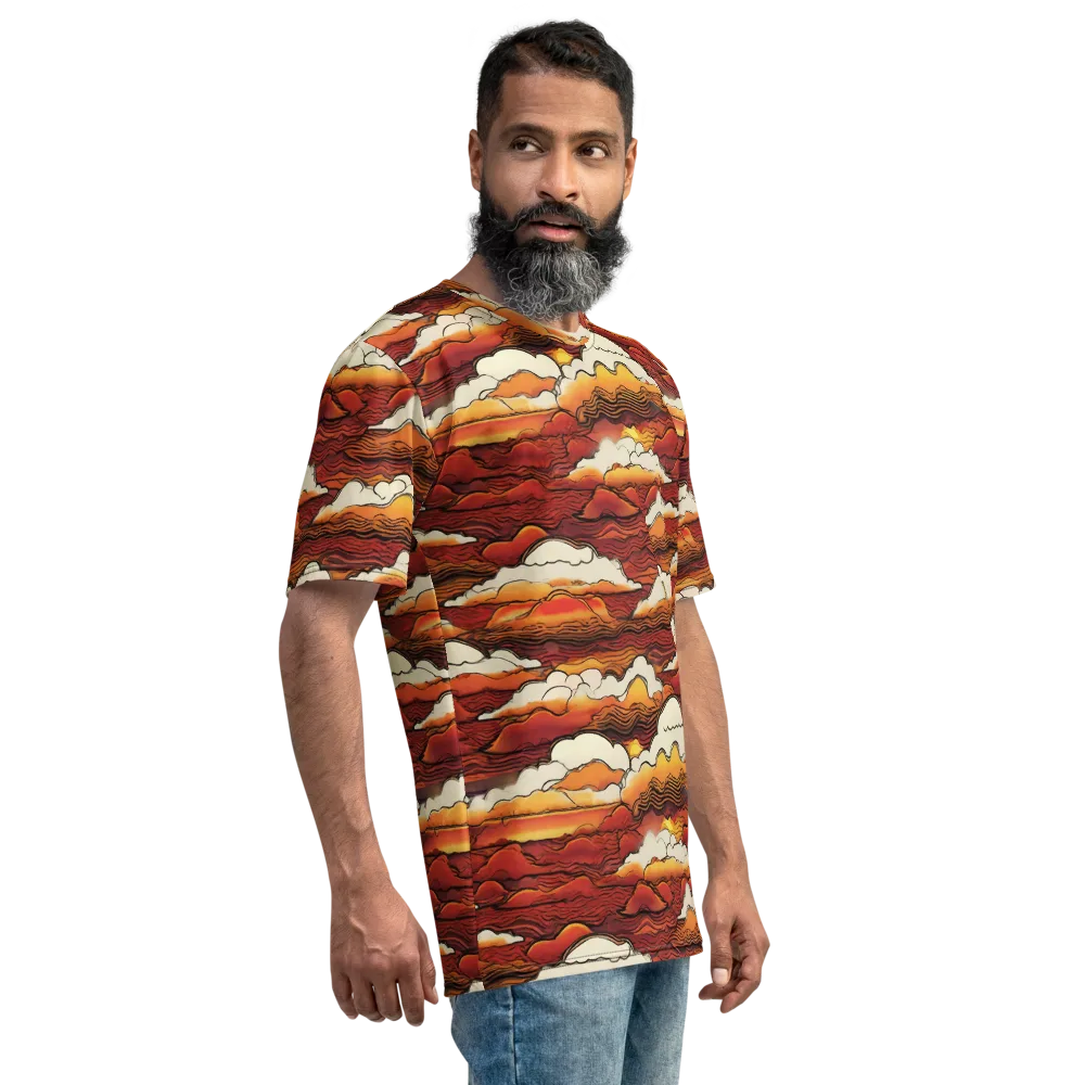 Inferno Skies on Men's Crew Neck T-Shirt — Right