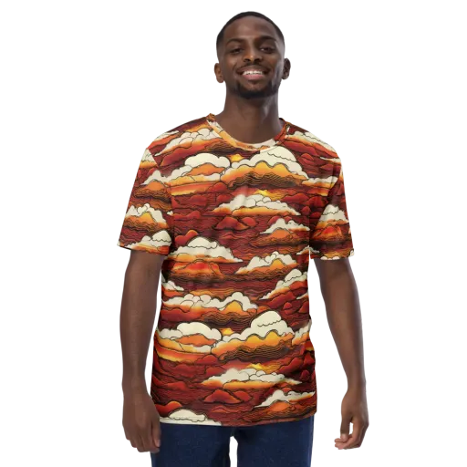 Inferno Skies on a Men's Crew Neck T-Shirt