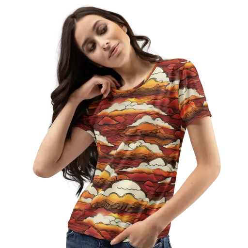 Inferno Skies on a Women's Crew Neck T-Shirt