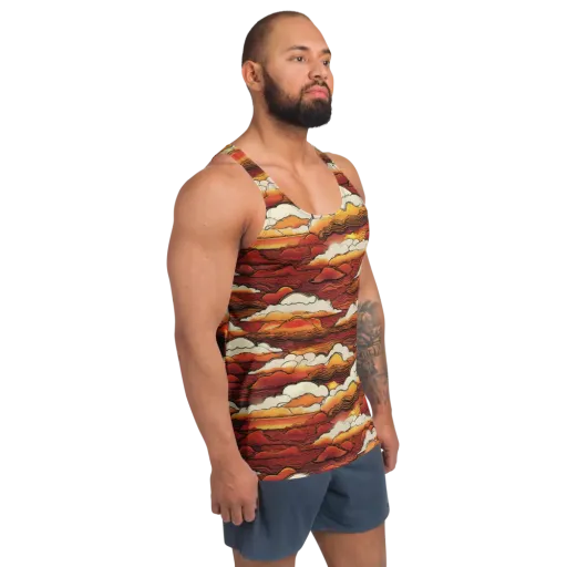 Inferno Skies on a Men's Tank Top