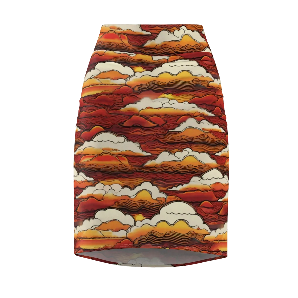 Inferno Skies on Pencil Skirt — Front