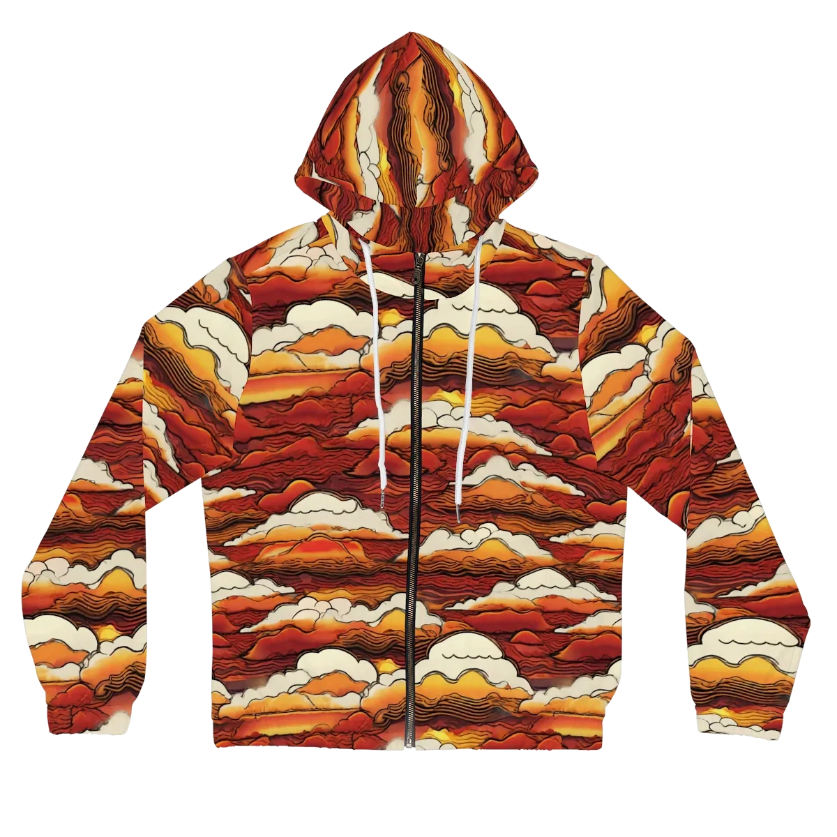 Inferno Skies on Women's Full-Zip Hoodie — Front