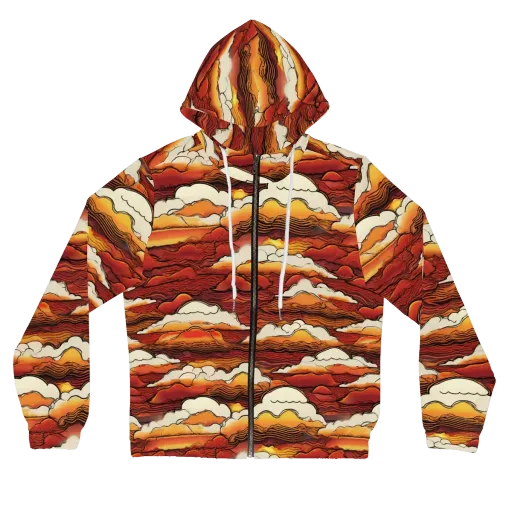 Inferno Skies on a Women's Full-Zip Hoodie