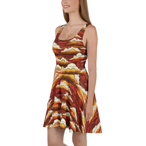 Inferno Skies on a Skater Dress