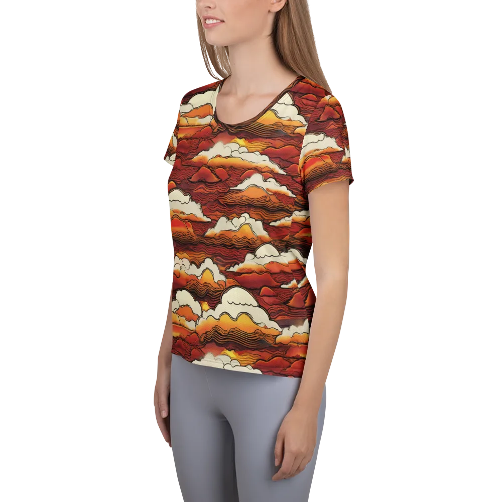Inferno Skies on Women's Athletic T-Shirt — Left