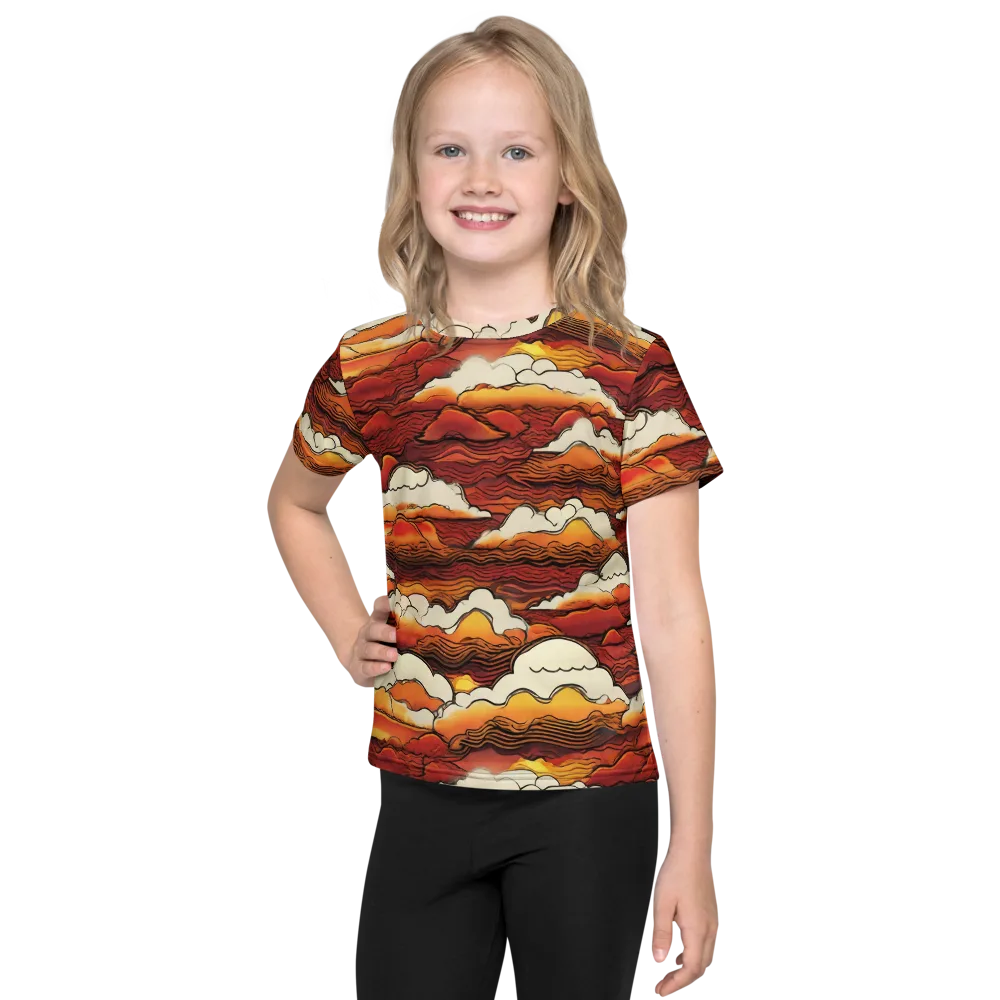 Inferno Skies on Kids Crew Neck T-Shirt — Front