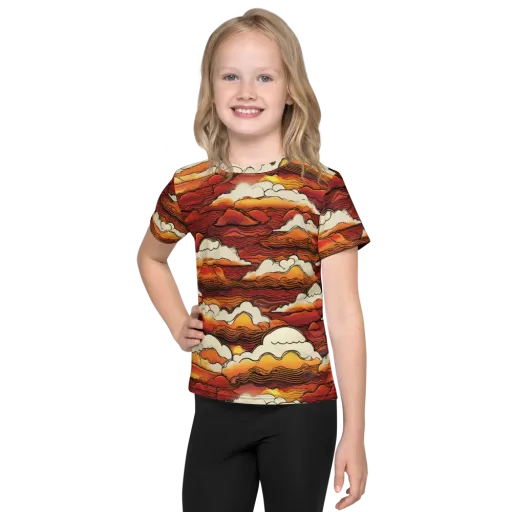 Inferno Skies on a Kids Crew Neck T-Shirt