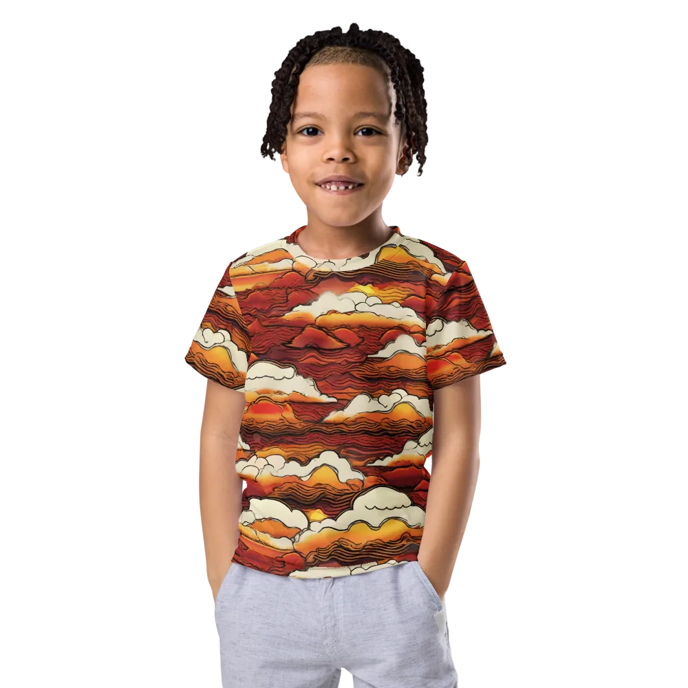 Inferno Skies on Kids Crew Neck T-Shirt — Front