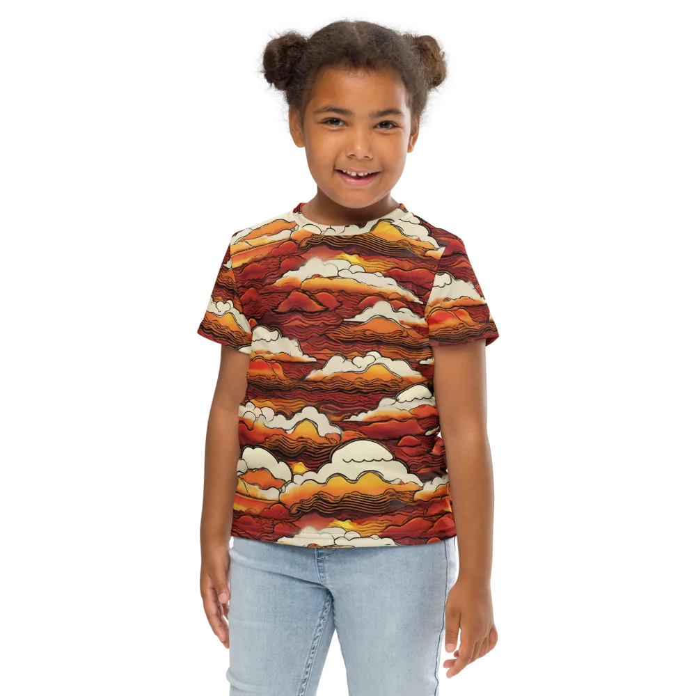 Inferno Skies on Kids Crew Neck T-Shirt — Front