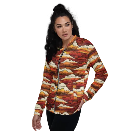 Inferno Skies on a Bomber Jacket
