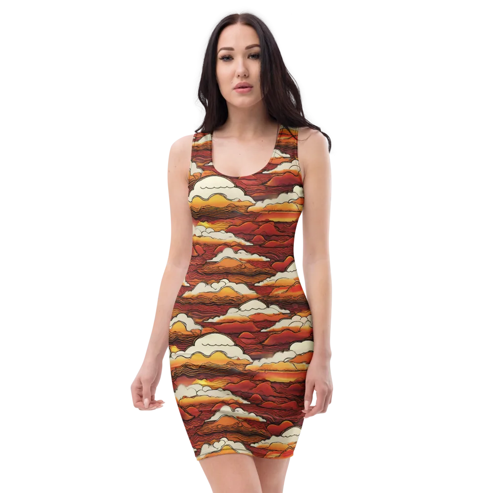 Inferno Skies on Bodycon Dress — Front