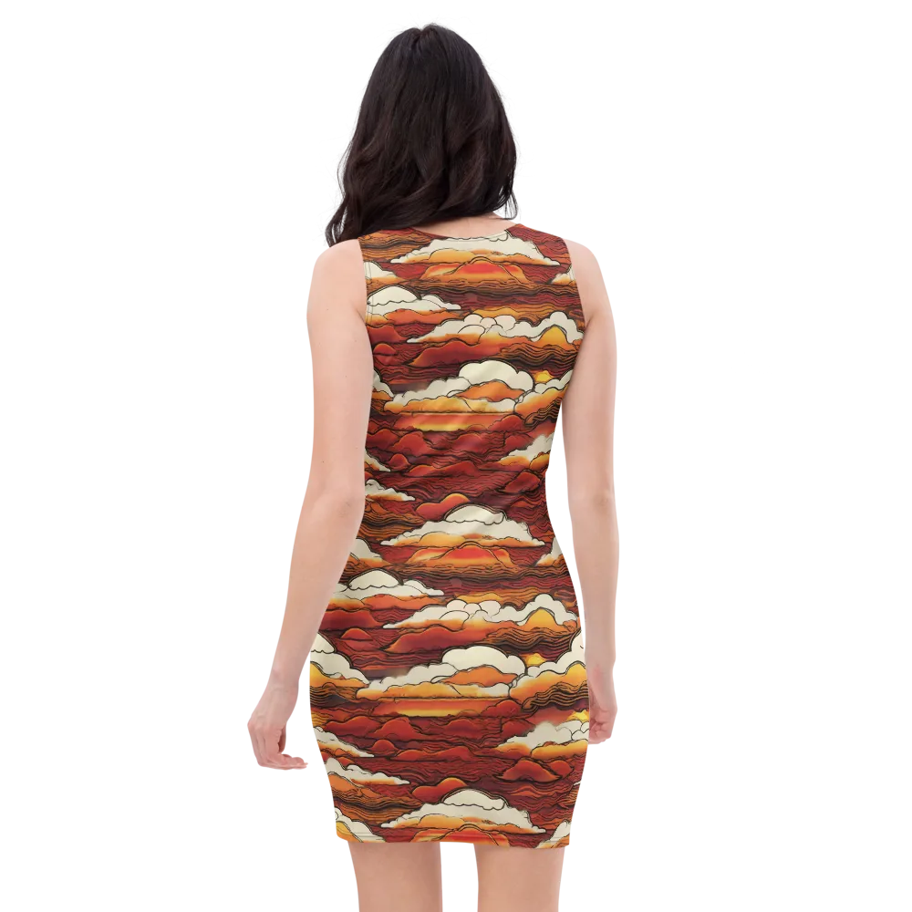 Inferno Skies on Bodycon Dress — Back