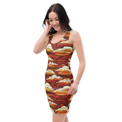 Inferno Skies on a Bodycon Dress