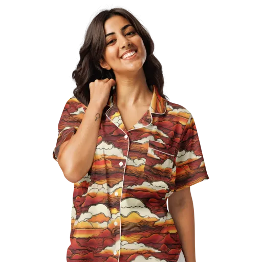 Inferno Skies on a Women's Short Sleeve Pajama Top