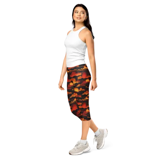 Ember Moon Tides on a Capri Leggings