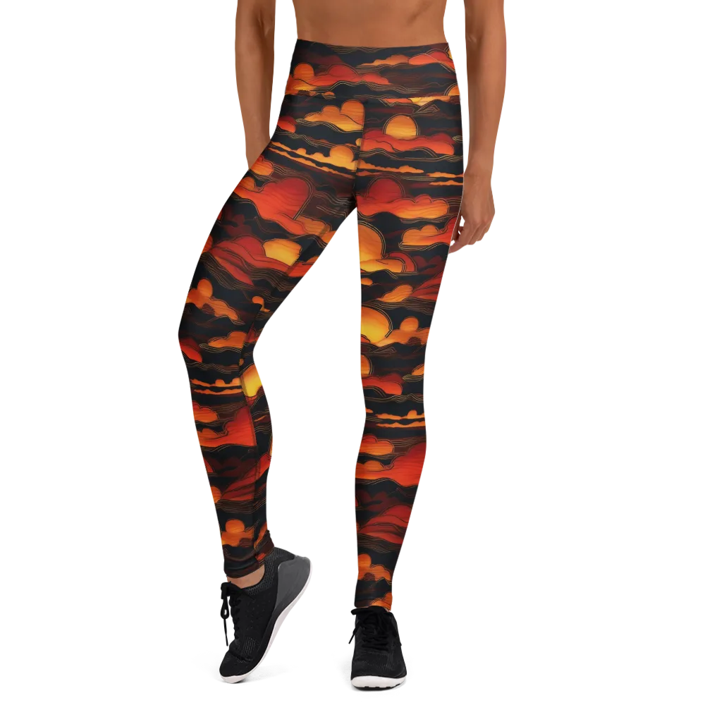 Ember Moon Tides on Yoga Leggings — Front
