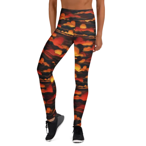 Ember Moon Tides on a Yoga Leggings