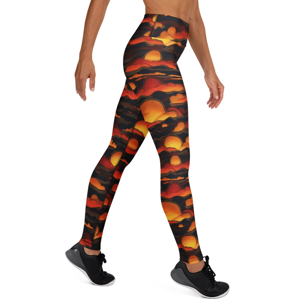 Ember Moon Tides on Yoga Leggings — Right