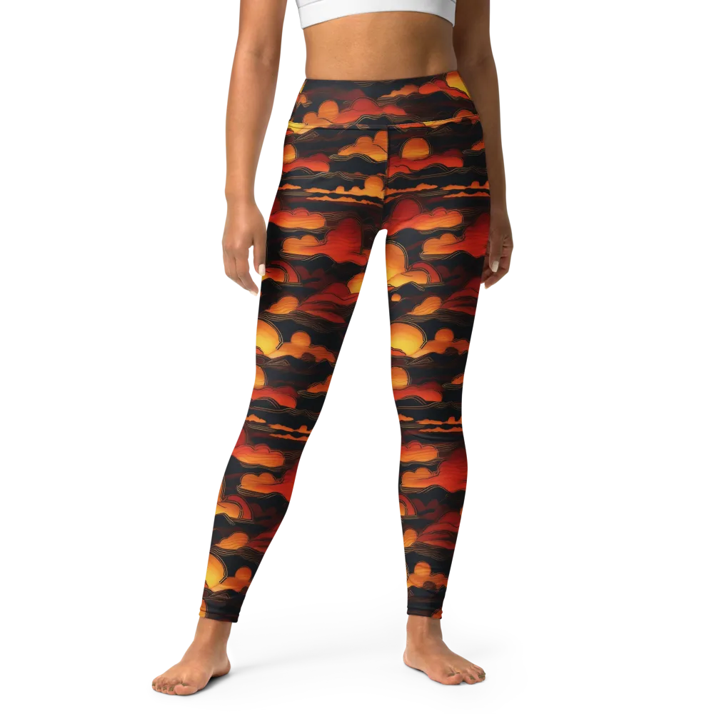 Ember Moon Tides on Yoga Leggings — Front