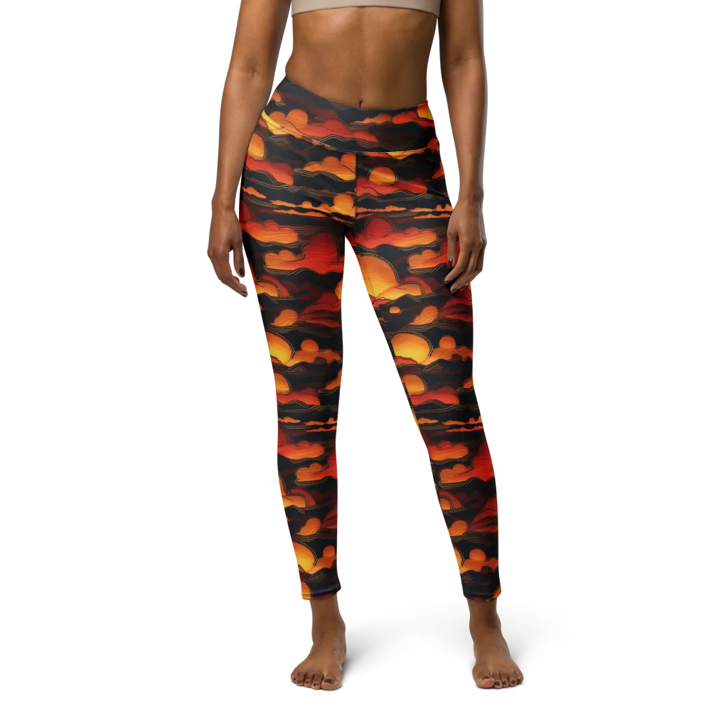 Ember Moon Tides on Yoga Leggings — Front