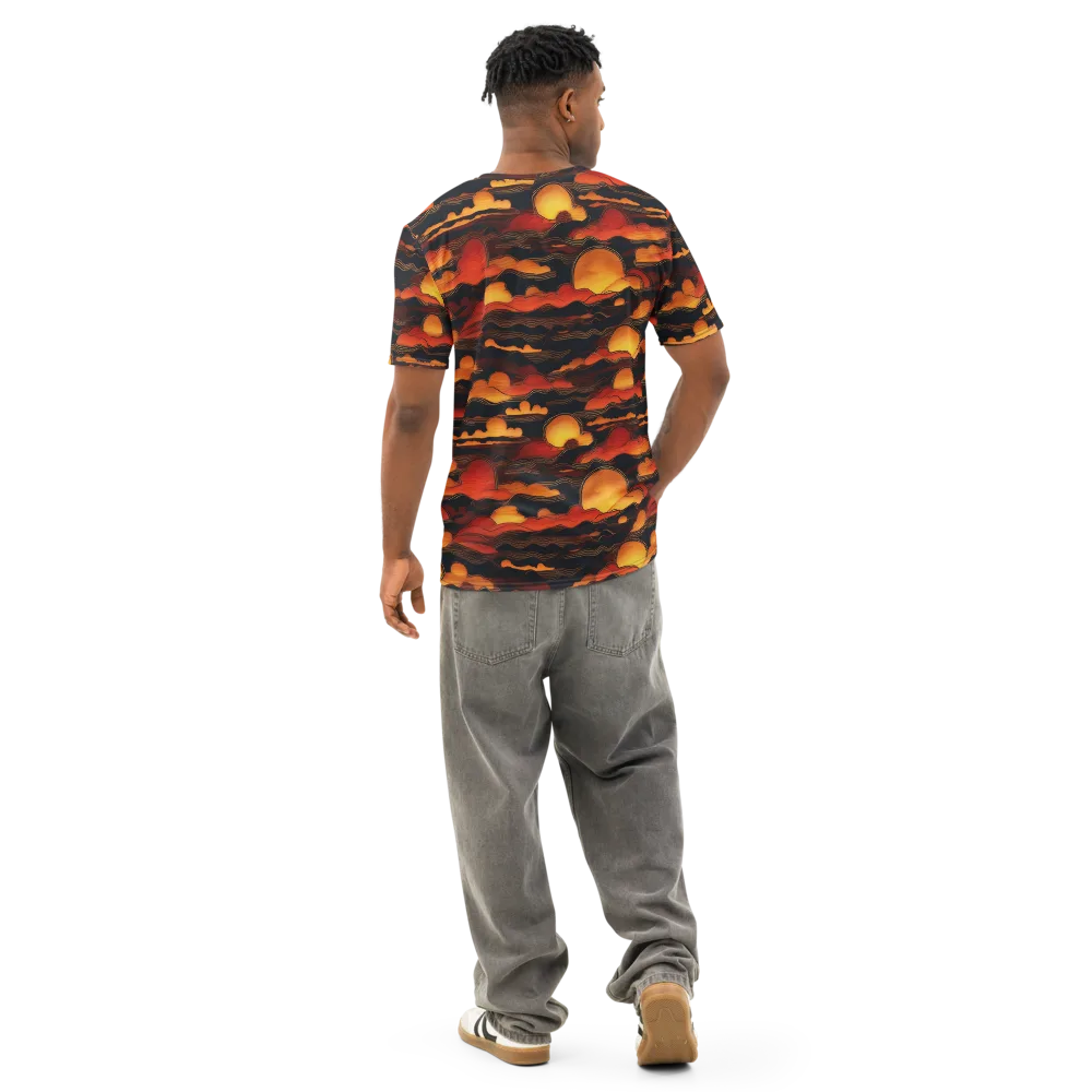 Ember Moon Tides on Men's Cotton Crew Neck T-Shirt — Back