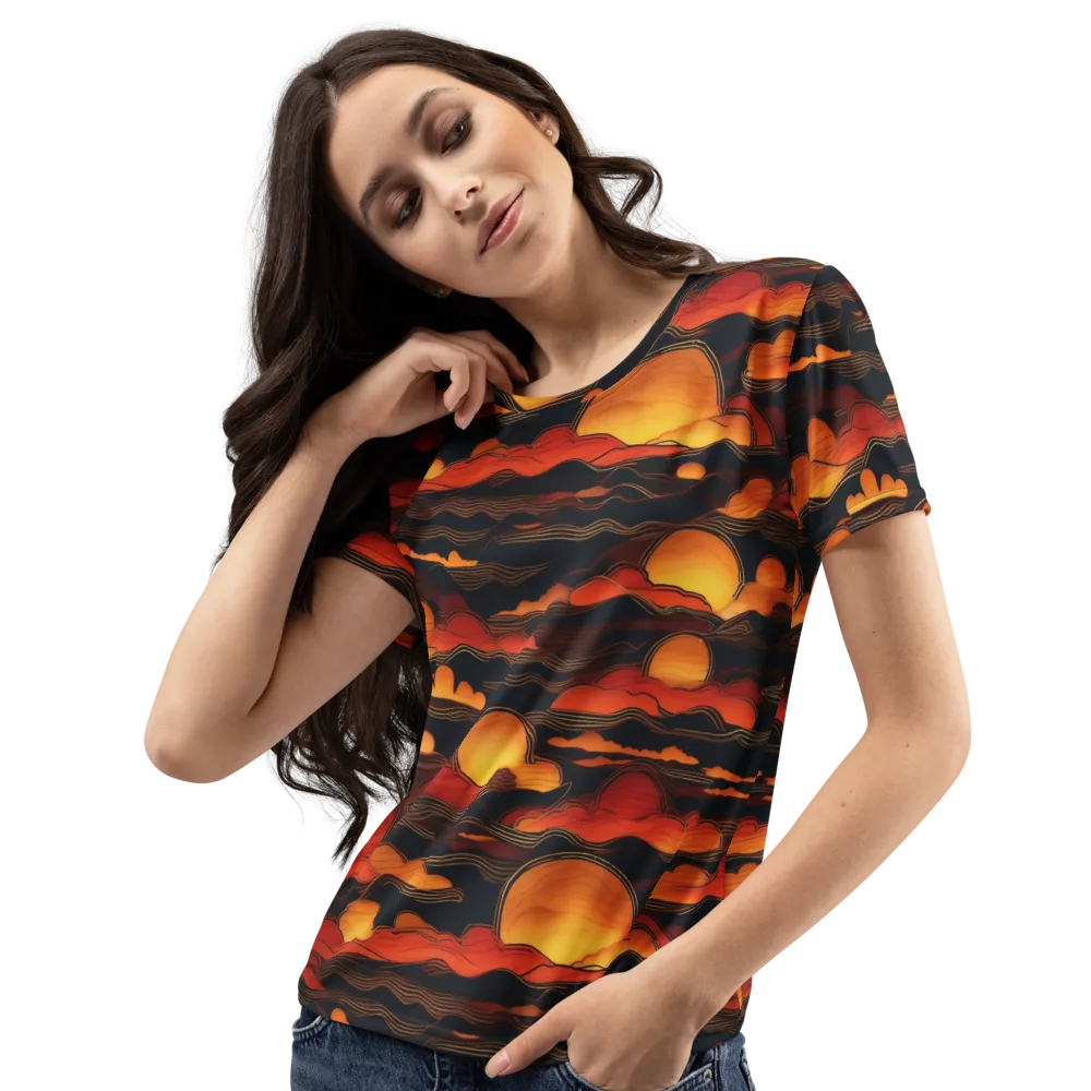 Ember Moon Tides on Women's Crew Neck T-Shirt — Left Front