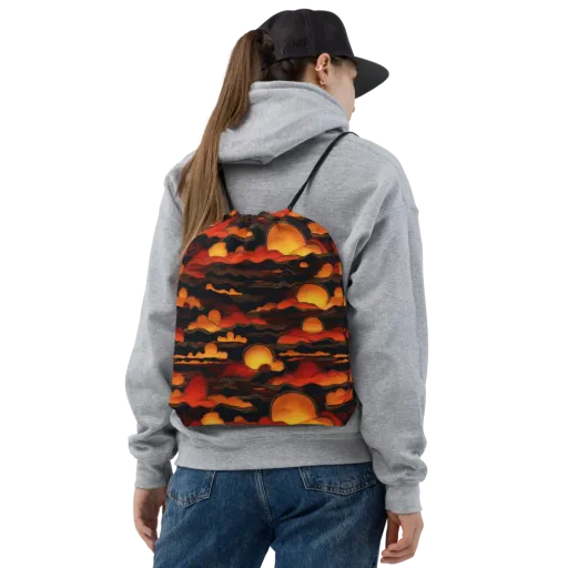 Ember Moon Tides on a Drawstring Bag