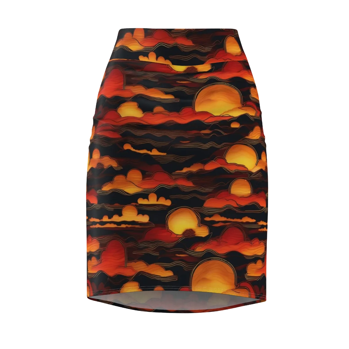 Ember Moon Tides on Pencil Skirt — Front