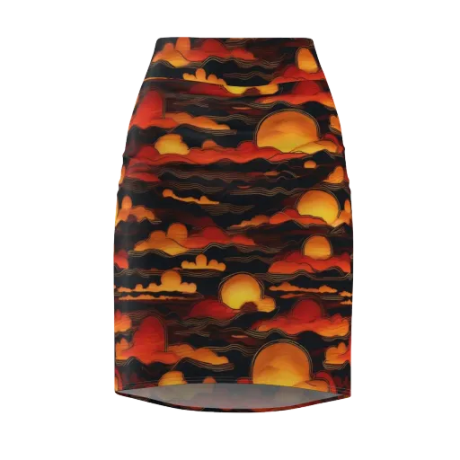 Ember Moon Tides on a Pencil Skirt