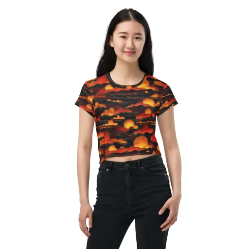 Ember Moon Tides on a Crop Tee