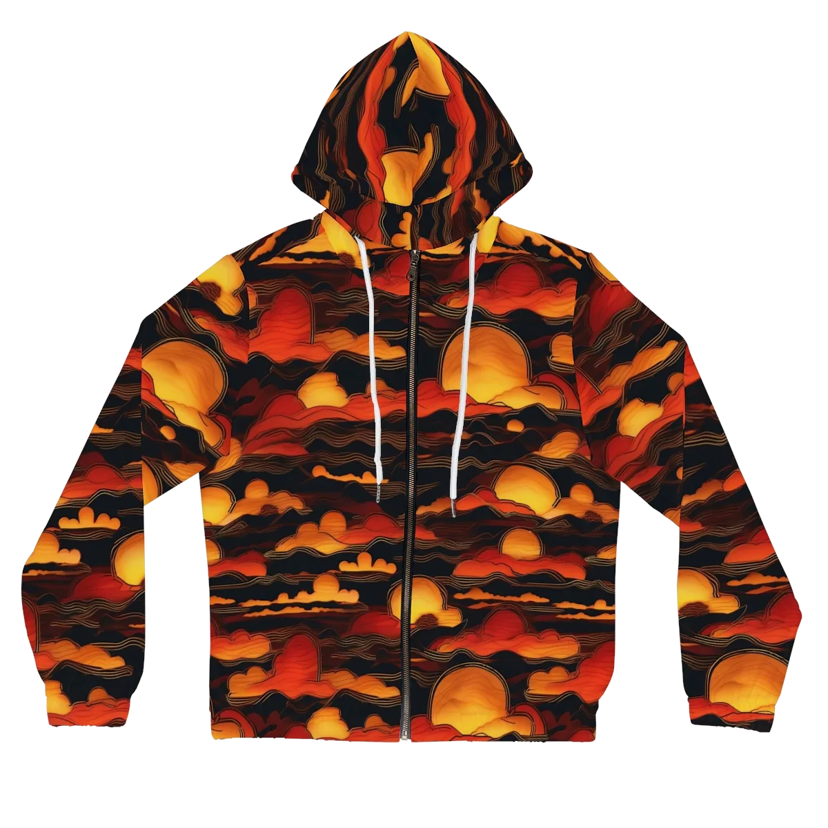 Ember Moon Tides on Women's Full-Zip Hoodie — Front