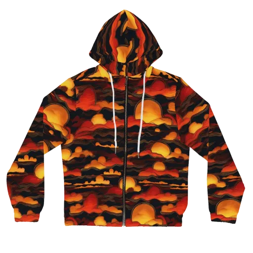 Ember Moon Tides on a Women's Full-Zip Hoodie