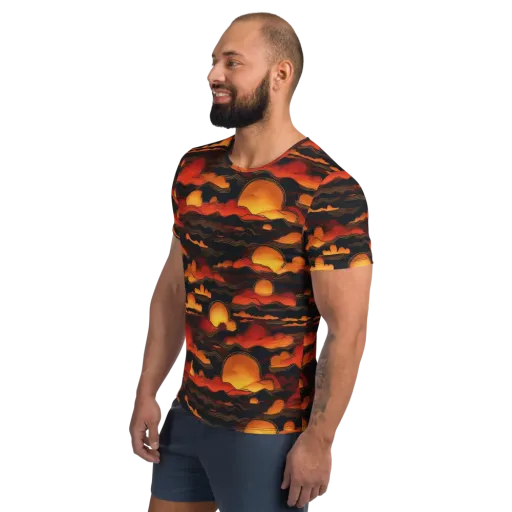 Ember Moon Tides on a Men's Athletic T-Shirt