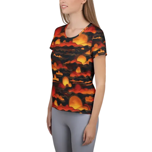 Ember Moon Tides on a Women's Athletic T-Shirt