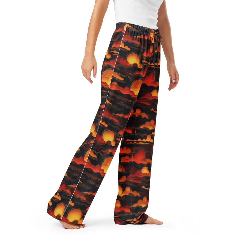 Ember Moon Tides on Women's Pajama Pants — Right Front