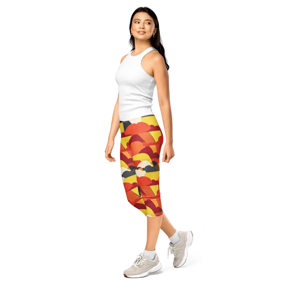 Solar Cloud Parade on Capri Leggings — Left Front