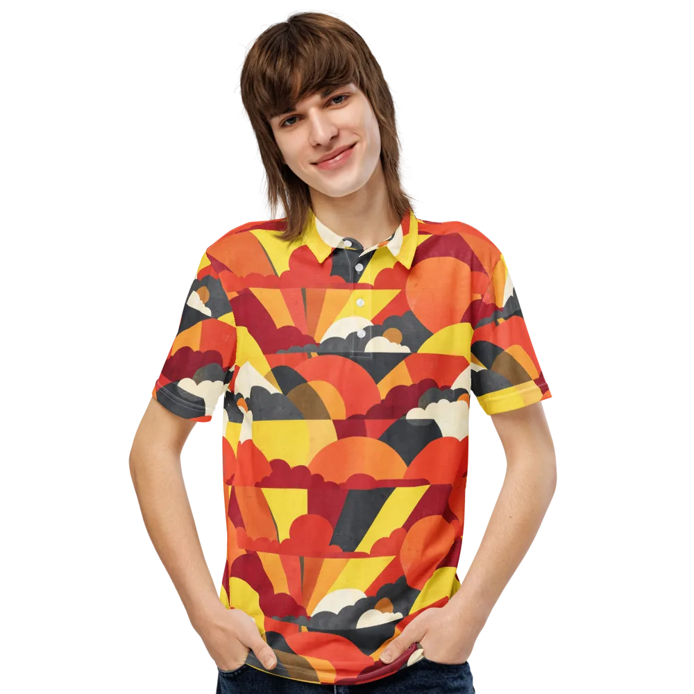 Solar Cloud Parade on Men's Slim Fit Polo Shirt — Front