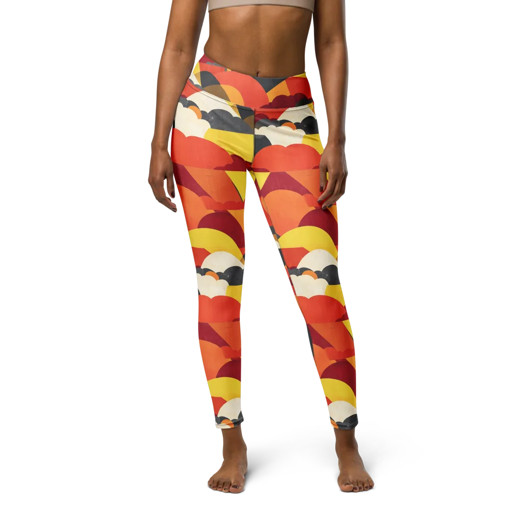Solar Cloud Parade on Yoga Leggings — Front