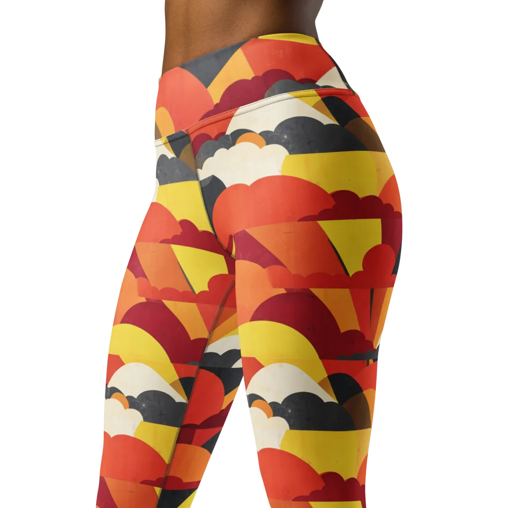 Solar Cloud Parade on Yoga Leggings — Left Front