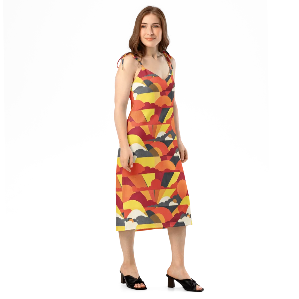 Solar Cloud Parade on Slip Dress — Right Front