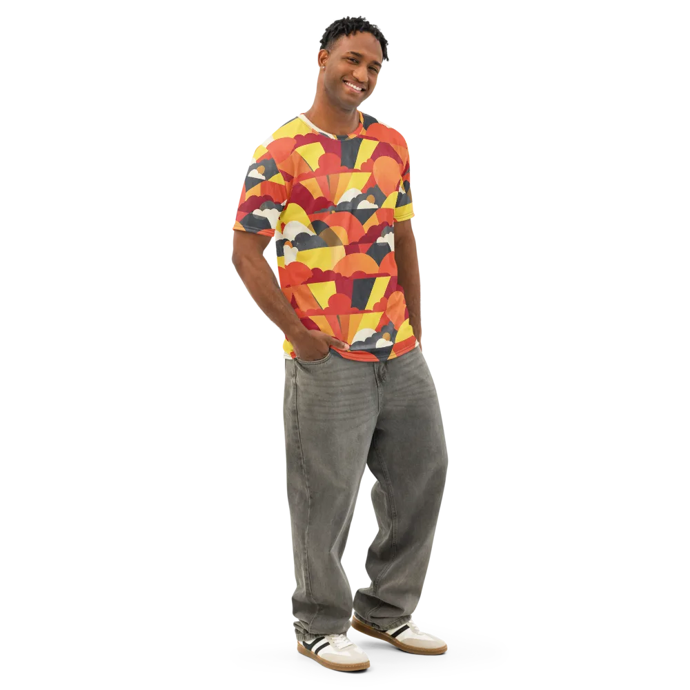 Solar Cloud Parade on Men's Cotton Crew Neck T-Shirt — Right Front